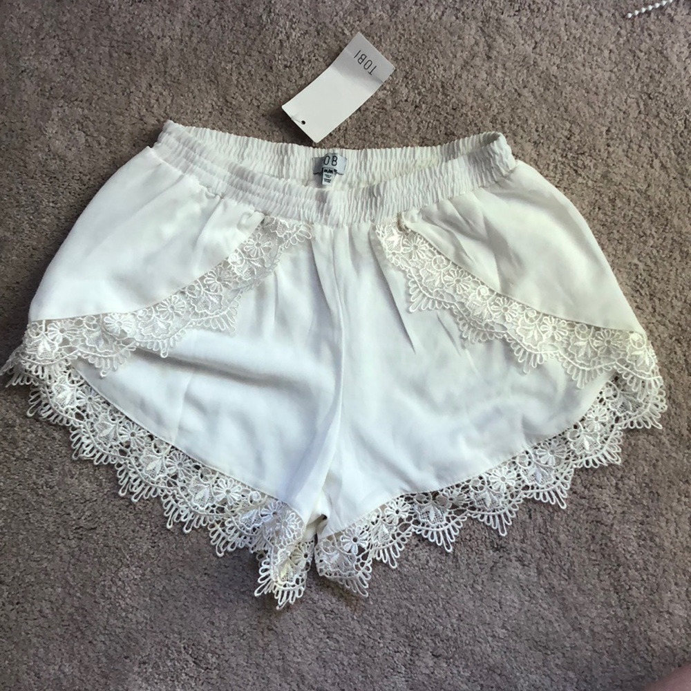 White Lace Shorts